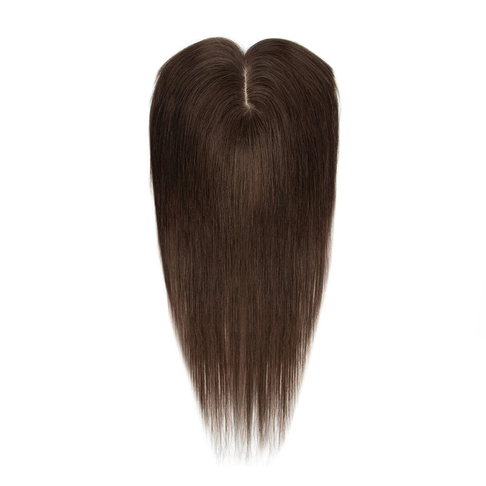 Silk Base 3D Human Hair Topper with 360° Bangs – Real Hair Volume Topper for Thinning Hair