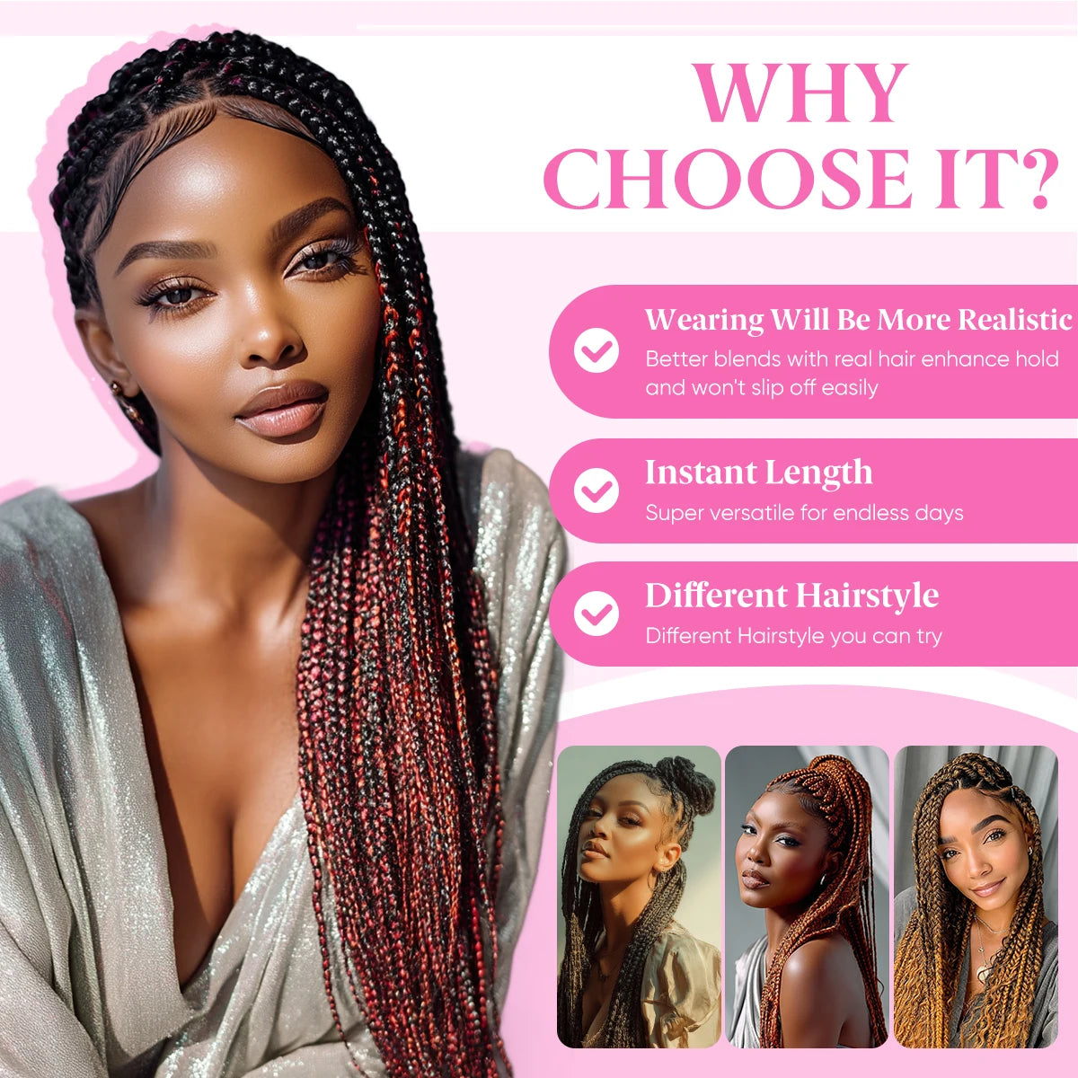 30 Inch Straight Braiding Hair Extensions – Soft Synthetic Crochet Braiding Hair Bundles for Women