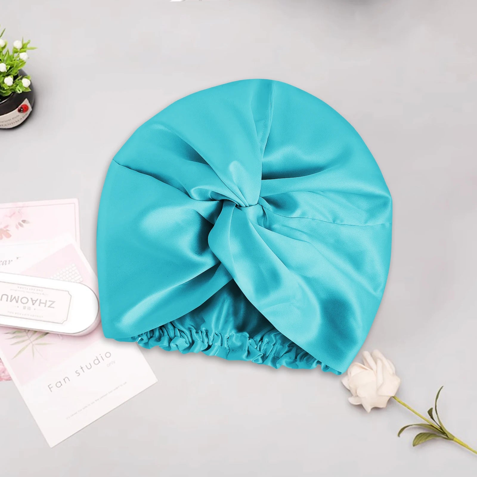 100% Mulberry Silk Bonnet – 22 Momme Double-Sided Silk Sleeping Cap for Hair Extensions & Curly Hair