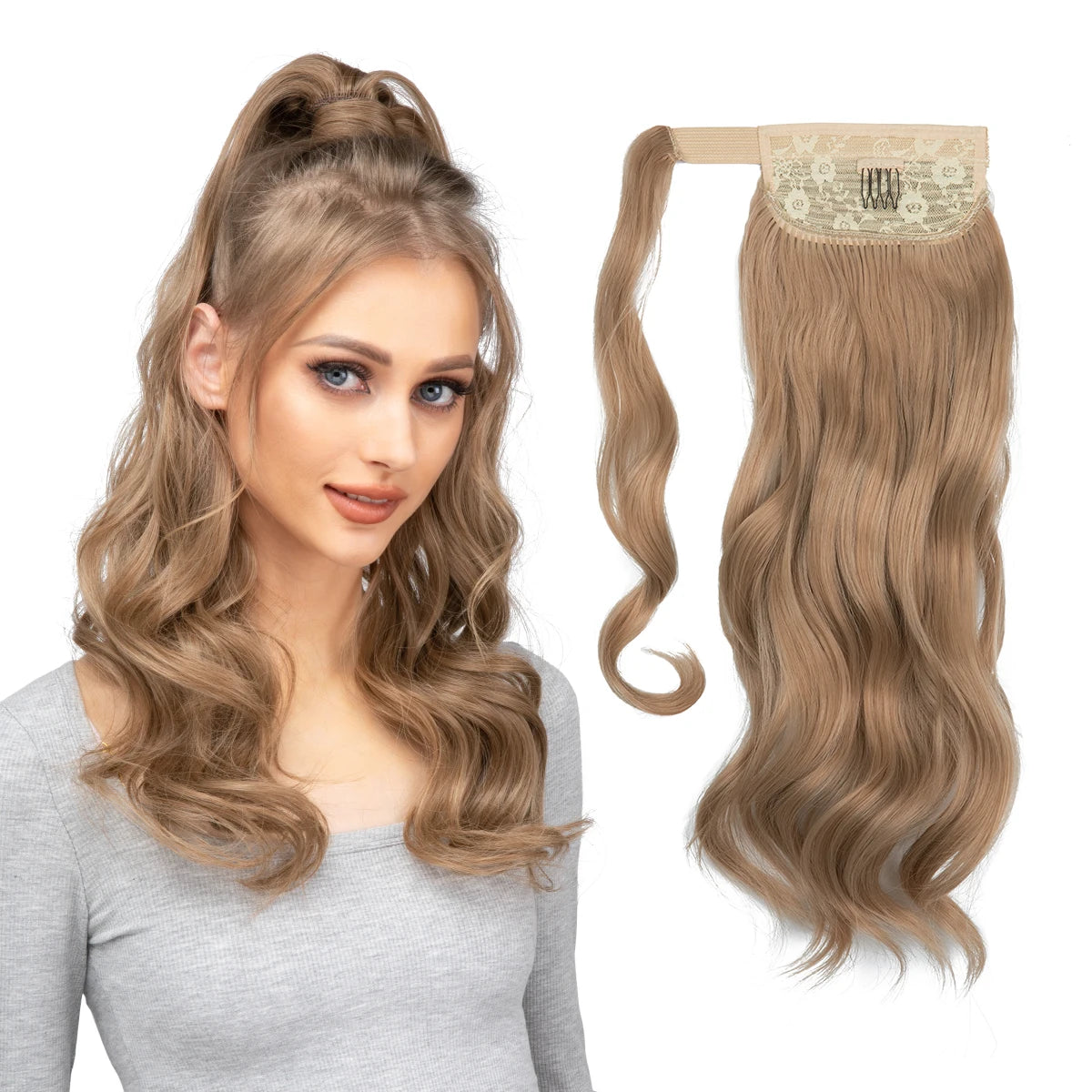 Long Wavy Ponytail – Clip-In Wrap Around Hair Extension (100g)