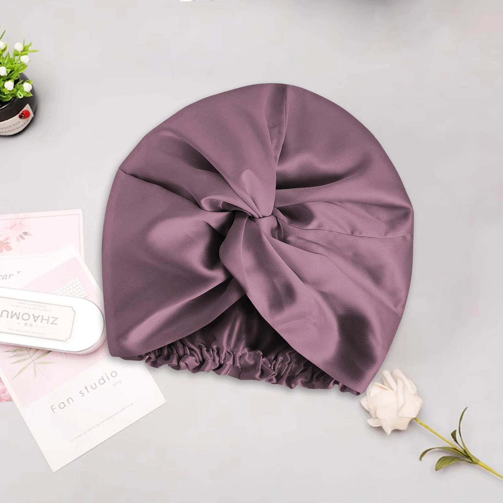 100% Mulberry Silk Bonnet – 22 Momme Double-Sided Silk Sleeping Cap for Hair Extensions & Curly Hair