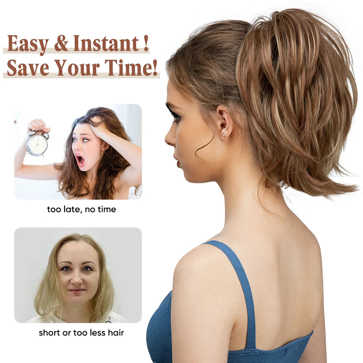 Silkara™  Claw Clip In Ponytail Hair Extensions