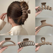 Korean Coffee Beige Acrylic Hair Claw Clip – Large Geometric Hairpin for Women | Silkara™ Accessories