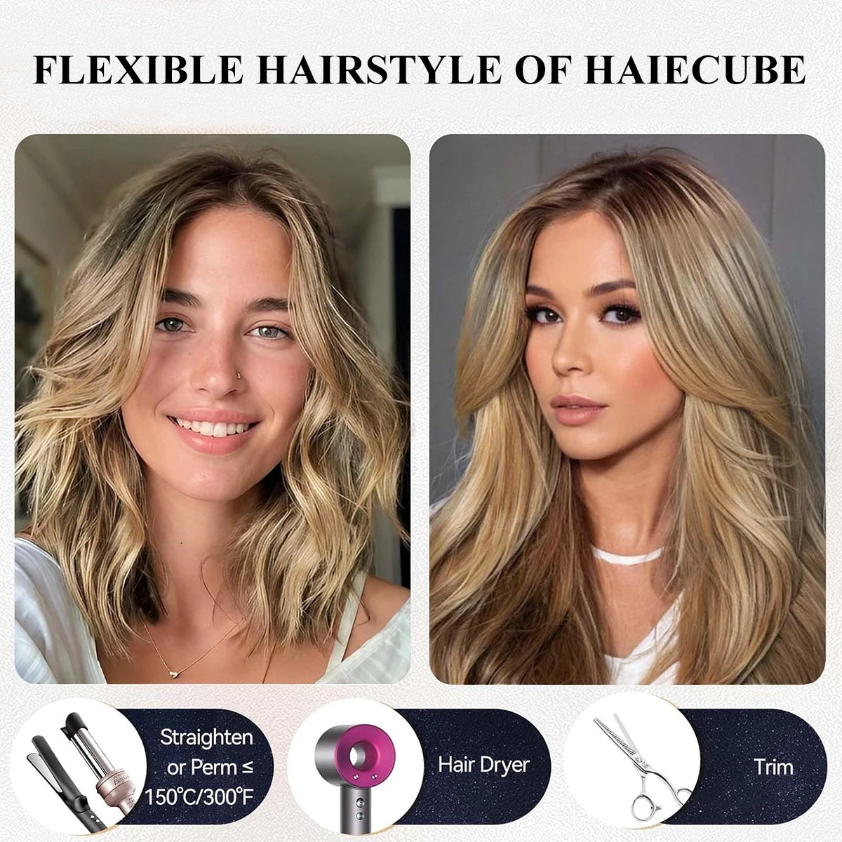 Ombre Light Brown Straight Human Hair Topper – 12” Middle Part Swiss Base