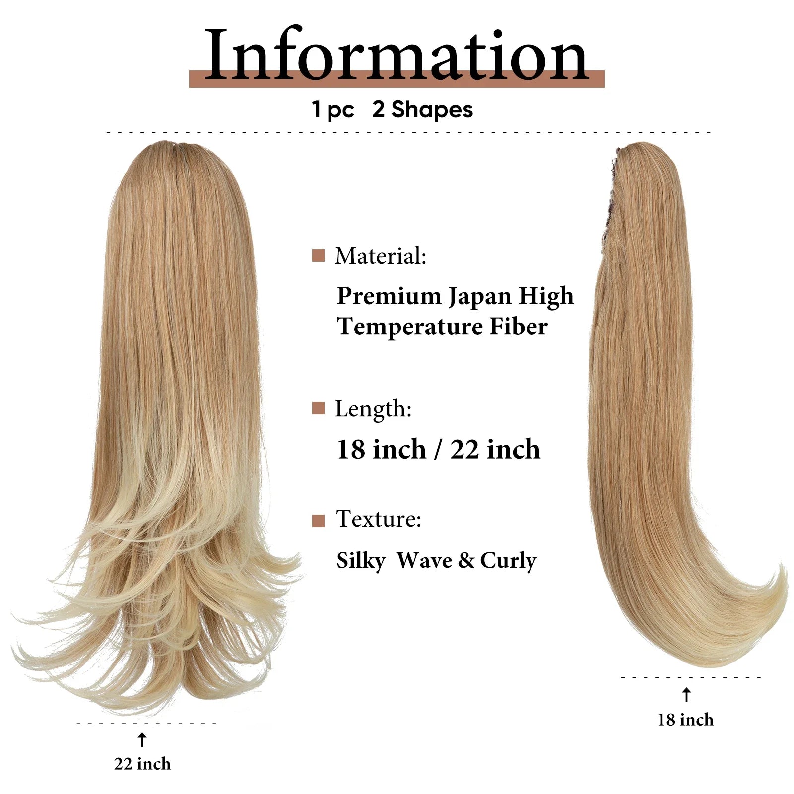 Premium Claw Clip-In Ponytail Hair Extension – Silky Straight | Heat-Resistant Synthetic Hairpiece (120g)
