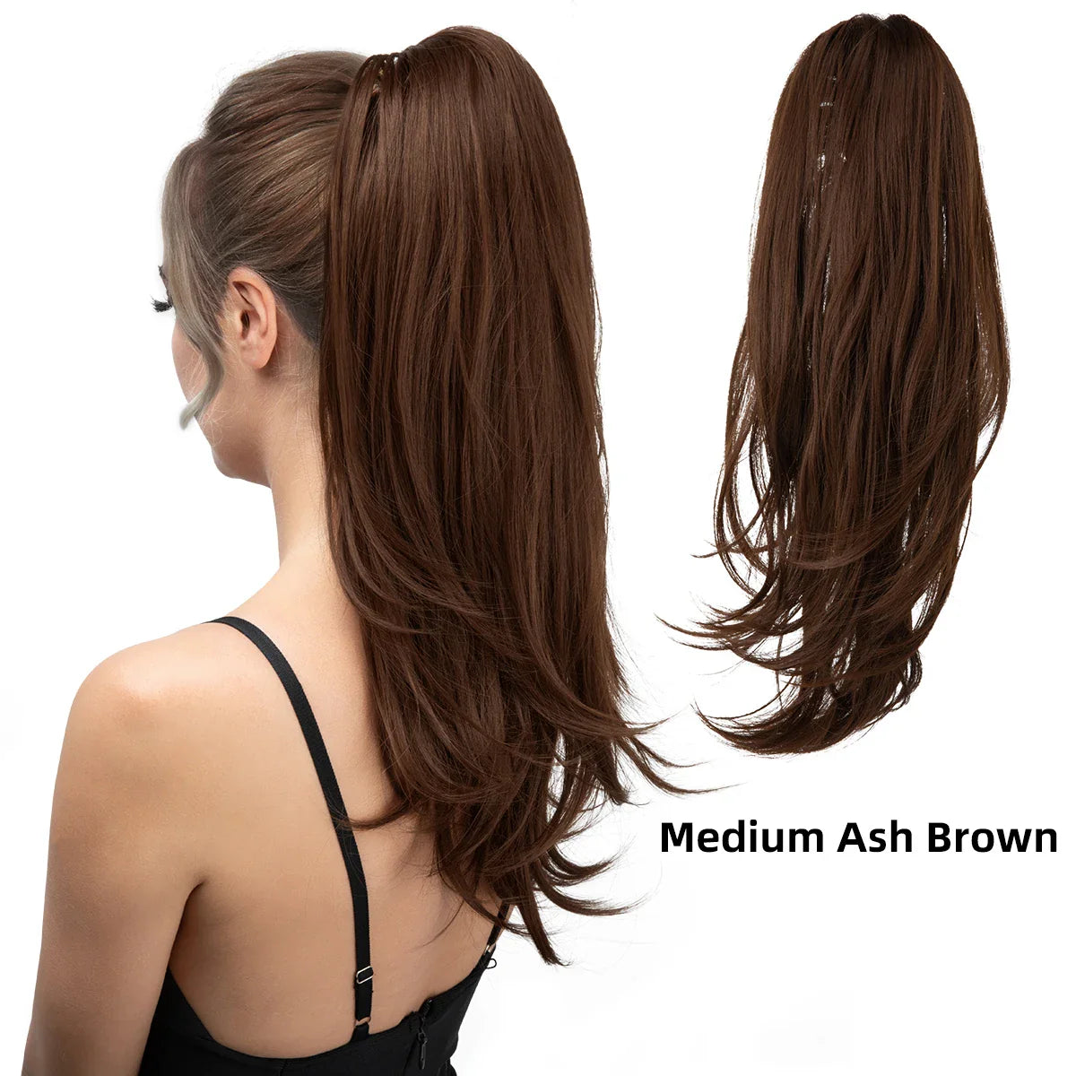 Premium Claw Clip-In Ponytail Hair Extension – Silky Straight | Heat-Resistant Synthetic Hairpiece (120g)