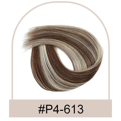Silk Base Human Hair Topper with Bangs – 12 × 13 cm Remy Clip-In Crown Topper