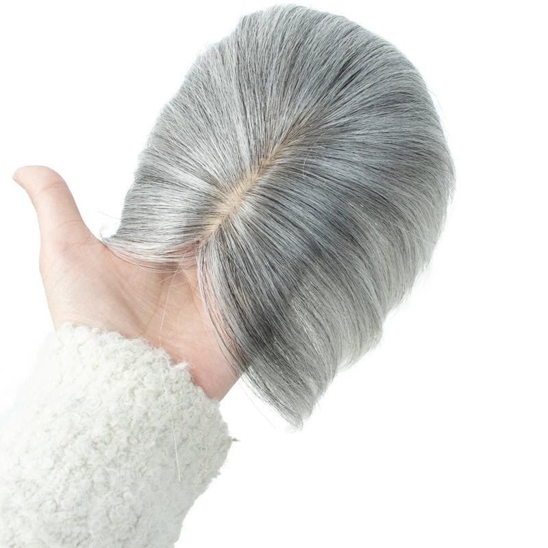 360° Human Hair Topper with Bangs – Real Hair Volume Topper for Thinning Hair