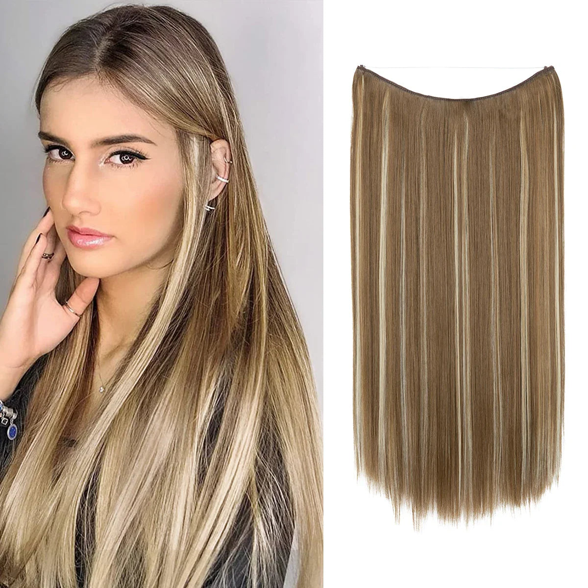 Silkara™ Secret Halo Hair Extensions 18, 22 Inches (Straight-No Clip)