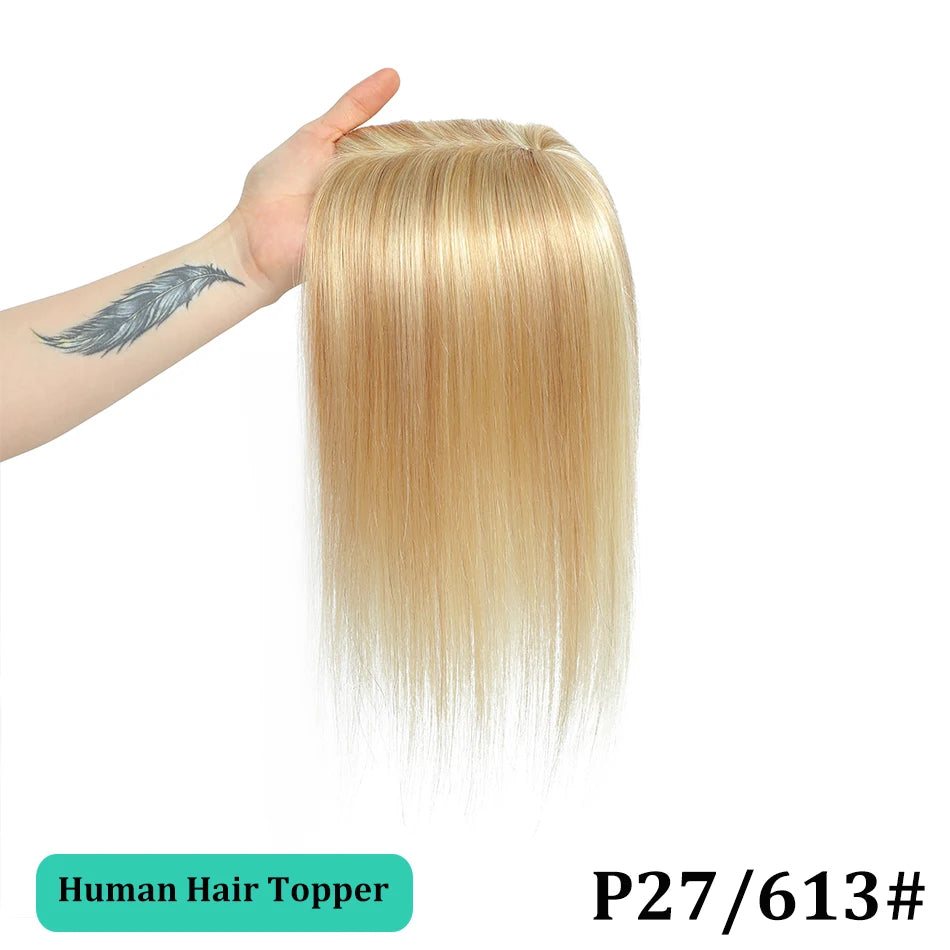 Remy Human Hair Topper for Thinning Hair – Clip-In Crown Volume 25–45 cm
