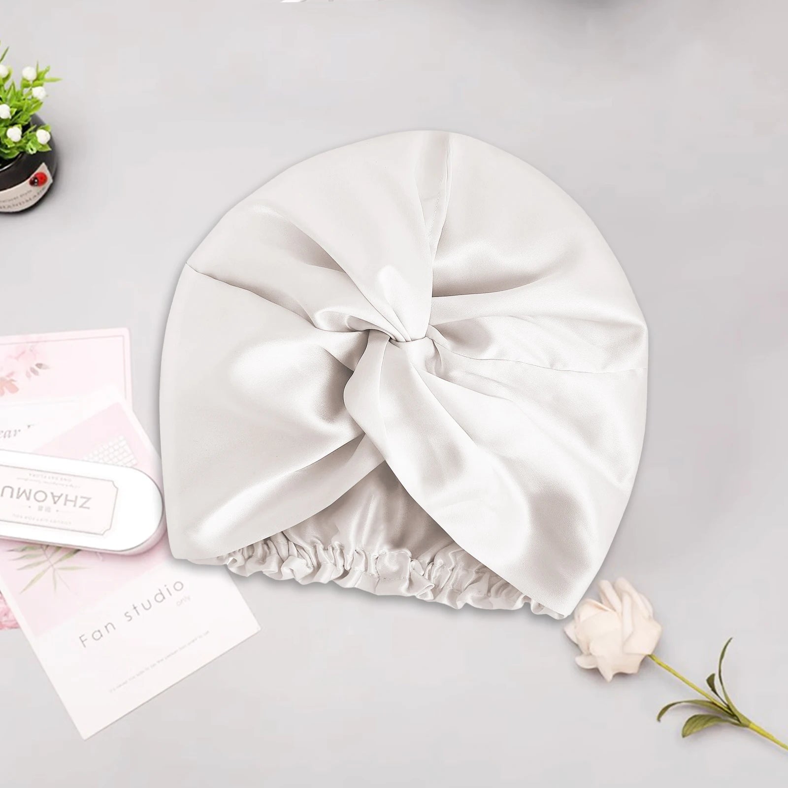 100% Mulberry Silk Bonnet – 22 Momme Double-Sided Silk Sleeping Cap for Hair Extensions & Curly Hair