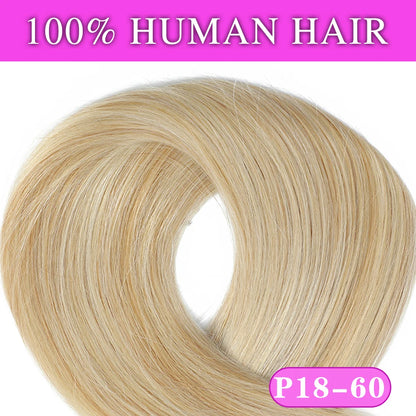 Halo Human Hair Extensions – 14–28 Inch Hidden Wire Remy Hair in Ombre Brown