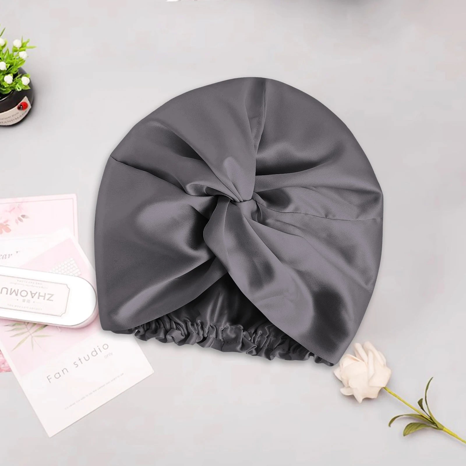 100% Mulberry Silk Bonnet – 22 Momme Double-Sided Silk Sleeping Cap for Hair Extensions & Curly Hair
