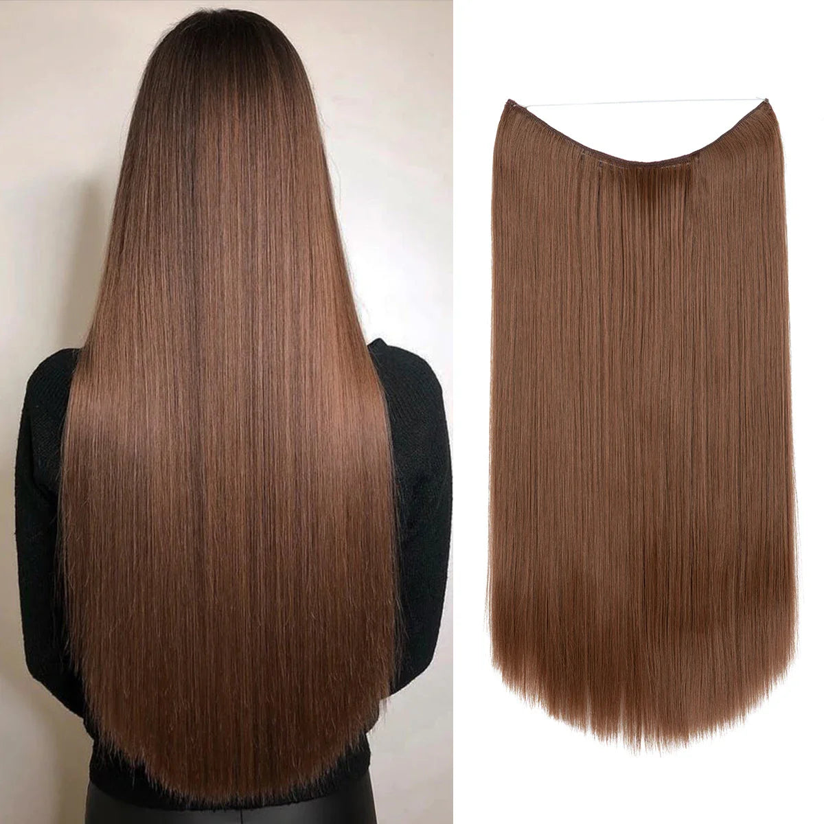 Silkara™ Secret Halo Hair Extensions 14, 16 Inches (Straight-No Clip)