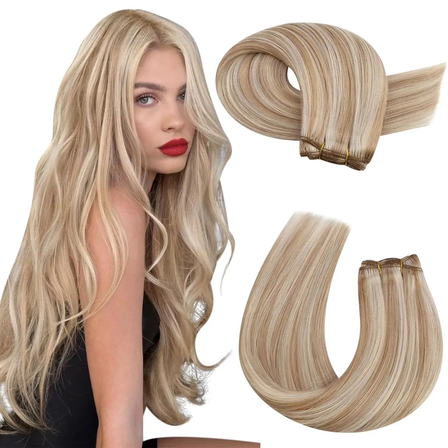 Machine Weft Human Hair Extensions – Straight Remy Hair Weaving Bundles 100g