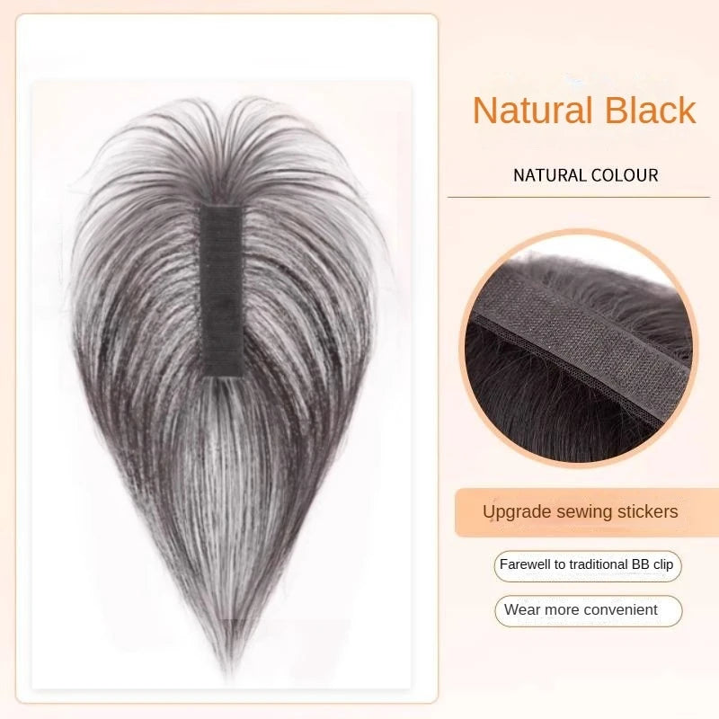 Clip-Free Human Hair Topper with Fringe – Invisible Lace Hair Piece