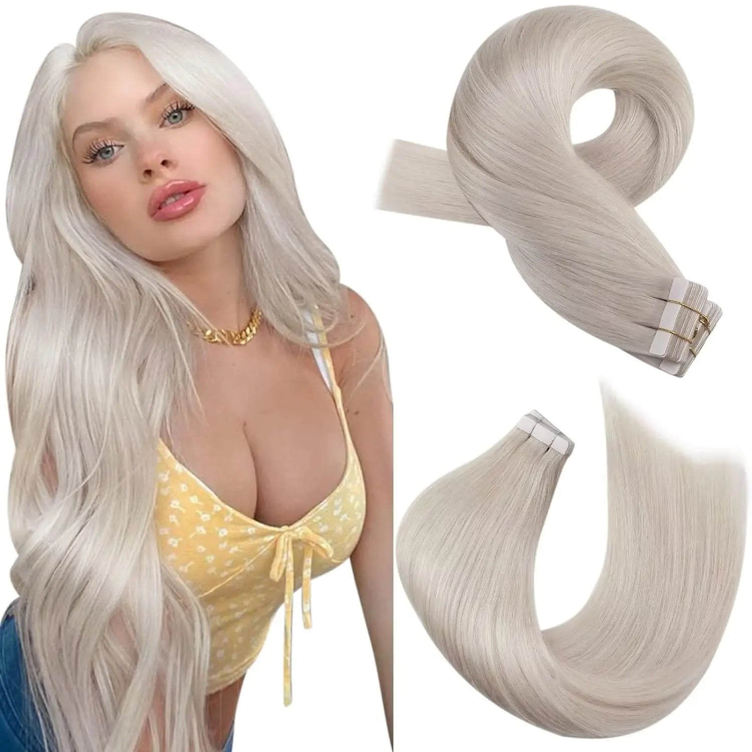 Premium Remy Human Hair Tape-In Extensions – 40 Pieces