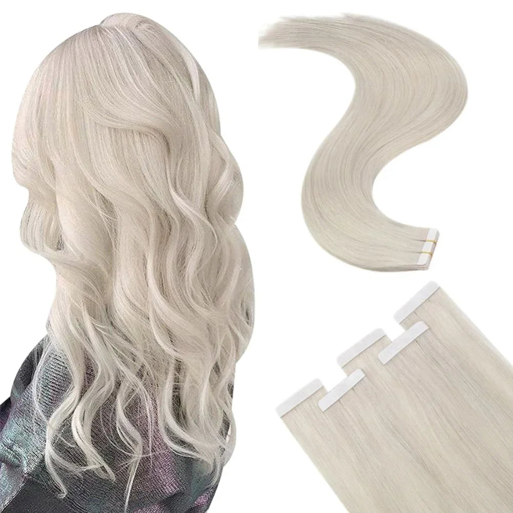 Virgin Tape-In Human Hair Extensions – Straight Remy Hair 2.5g/pc (14–24”)