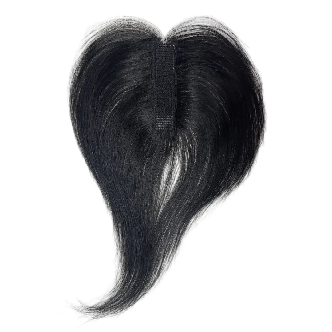 Clip-Free Human Hair Topper with Fringe – Invisible Lace Hair Piece