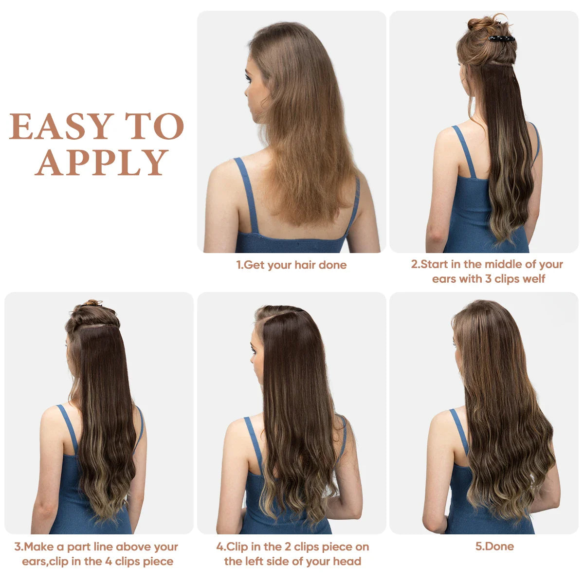 Silkara™ 4pcs Clip In Extensions 22" Full Hair Set