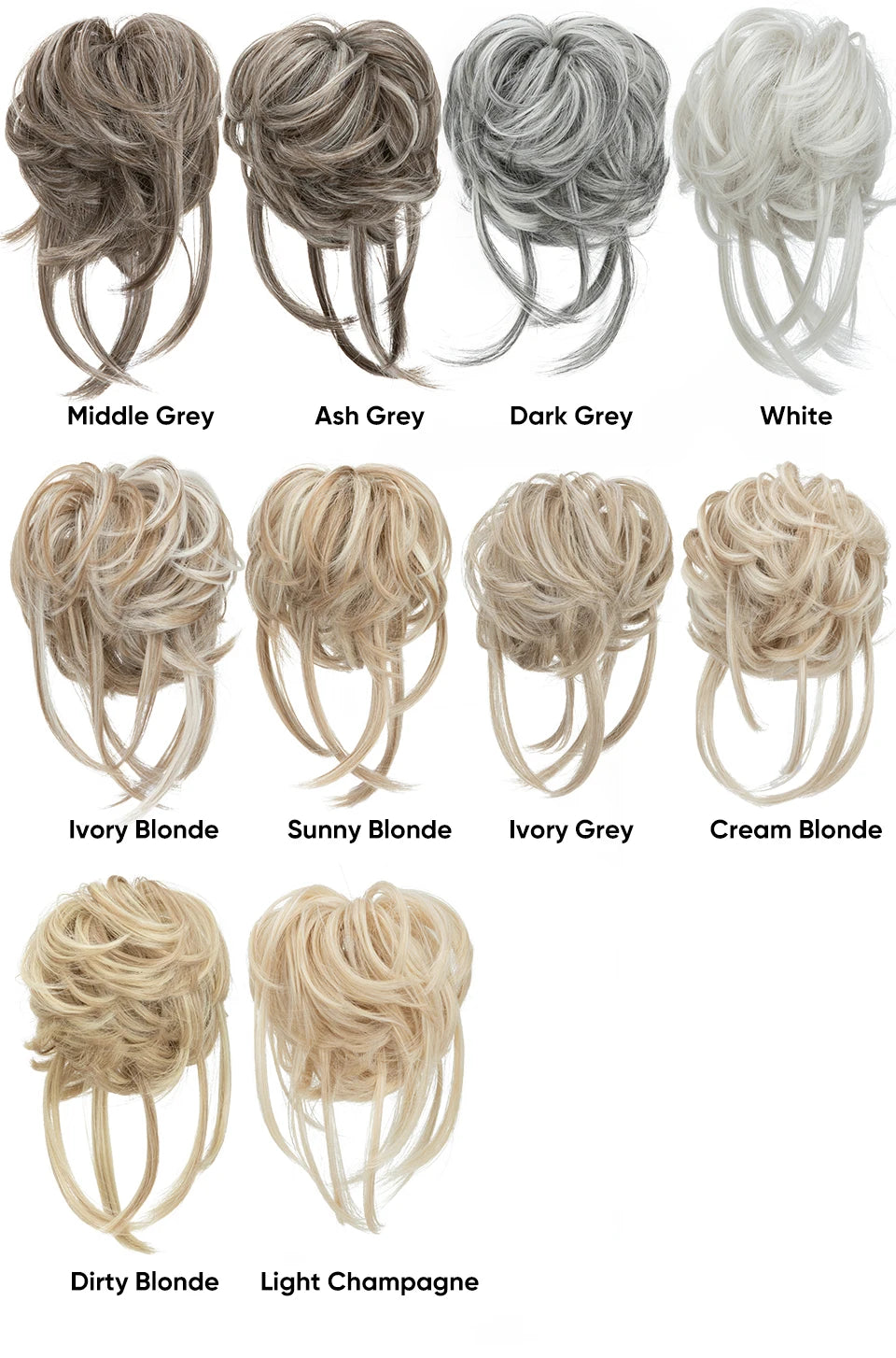 8.5-Inch Synthetic Messy Bun – Detachable Claw Clip & Elastic
