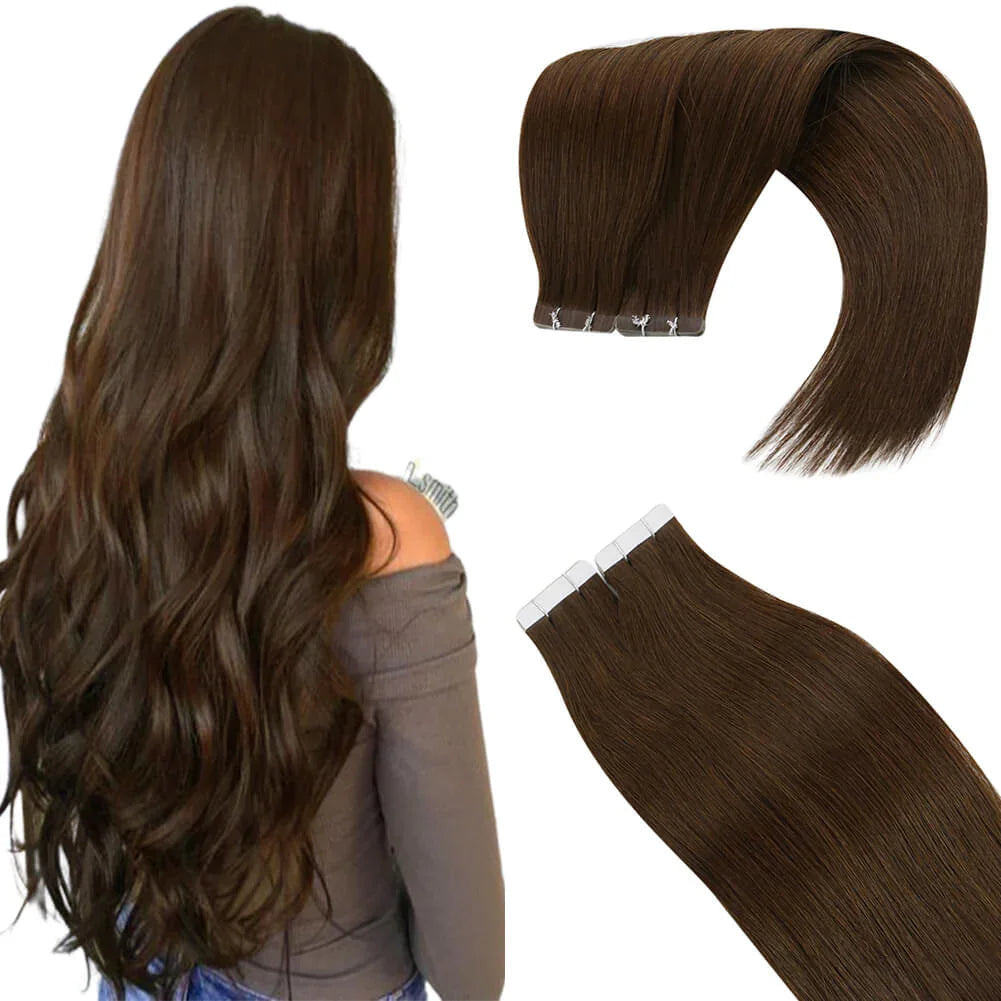 Virgin Tape-In Human Hair Extensions – Straight Remy Hair 2.5g/pc (14–24”)