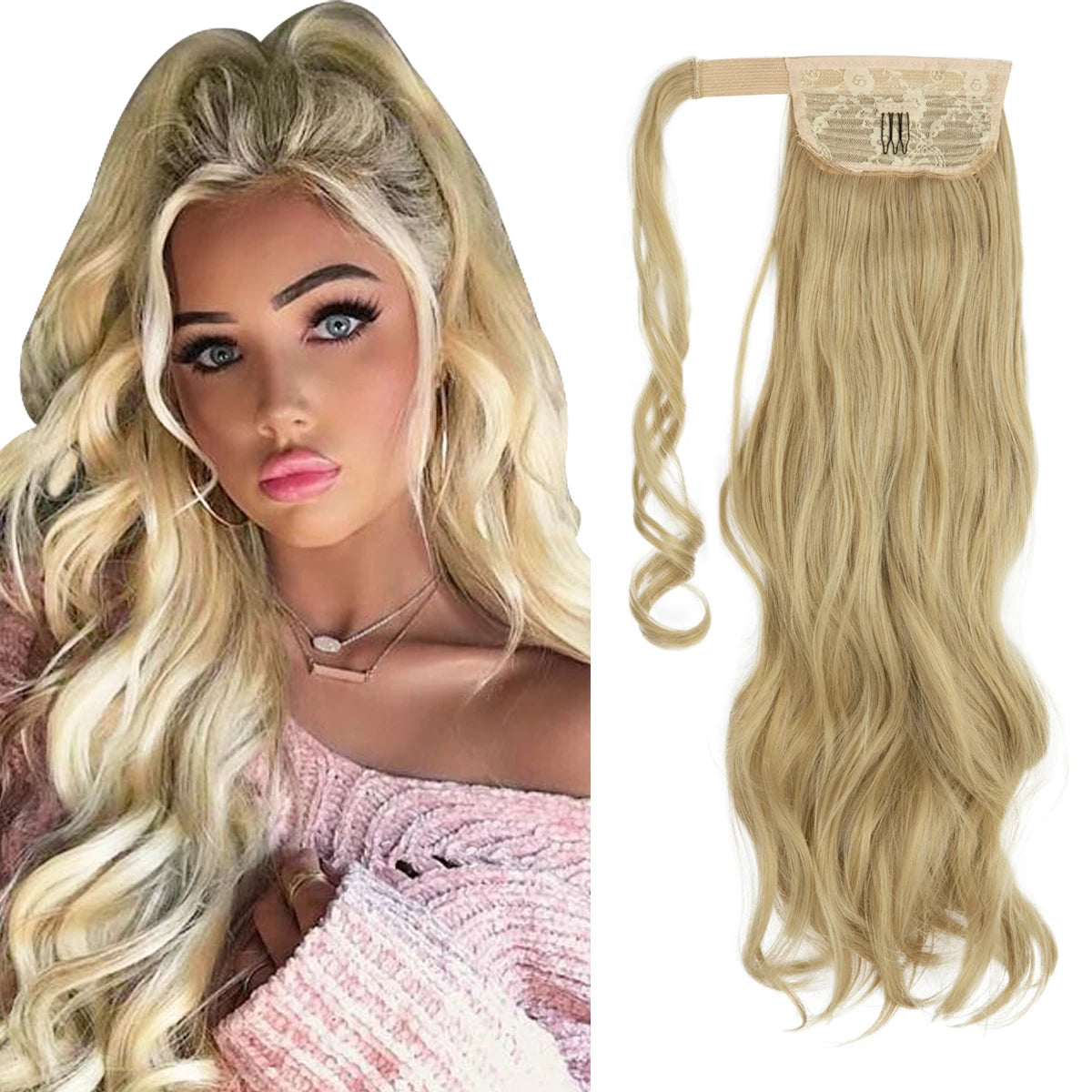 Long Wavy Ponytail – Clip-In Wrap Around Hair Extension (100g)