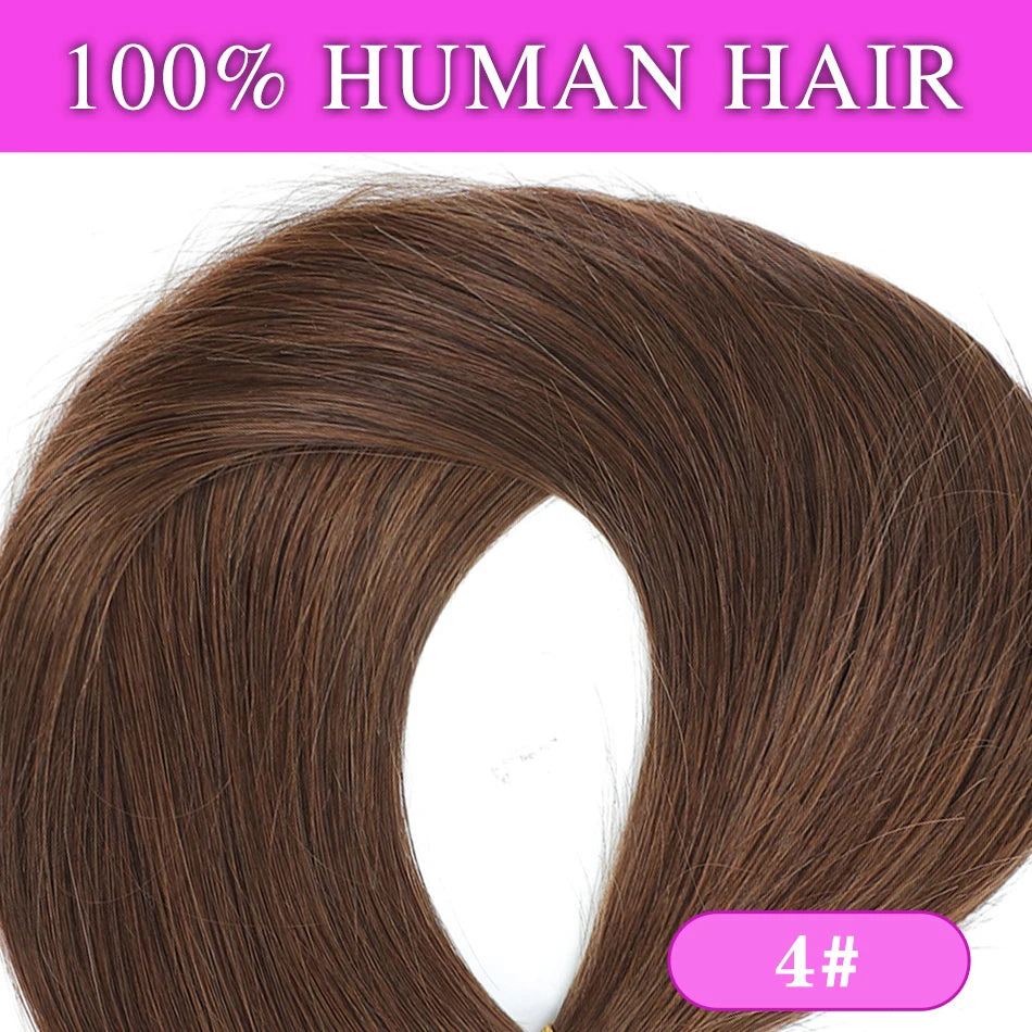 Halo Human Hair Extensions – 14–28 Inch Hidden Wire Remy Hair in Ombre Brown