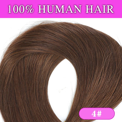 Halo Human Hair Extensions – 14–28 Inch Hidden Wire Remy Hair in Ombre Brown