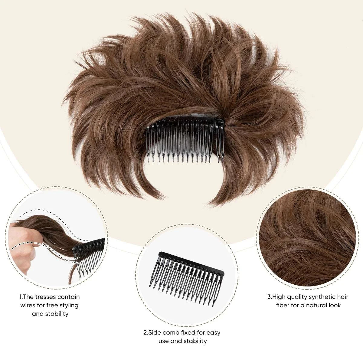 Silkara™  Messy Curly Chignon Hair Bun Extensions