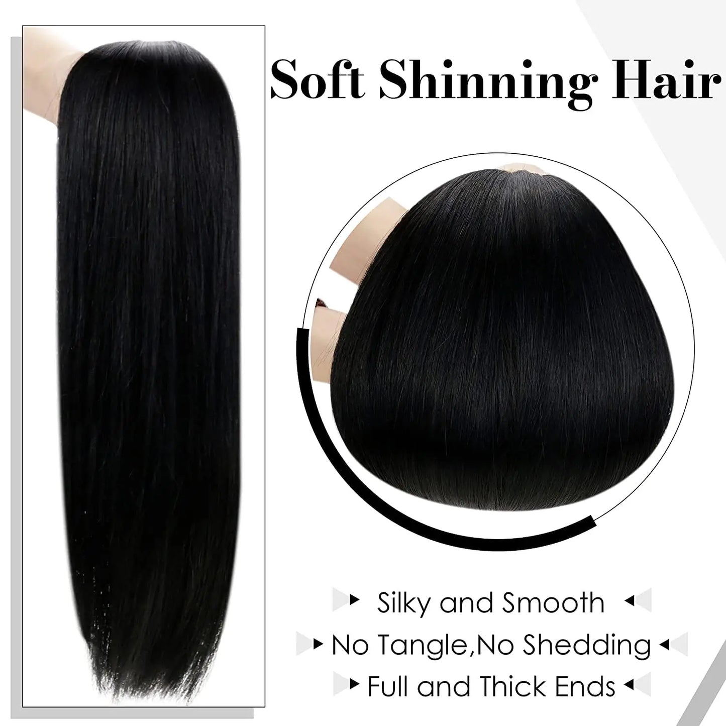 7-Piece Clip-In Human Hair Extensions – 16–24” Straight Remy Hair (105g)