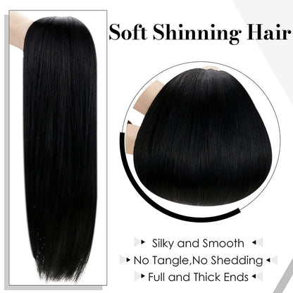 7-Piece Clip-In Human Hair Extensions – 16–24” Straight Remy Hair (105g)