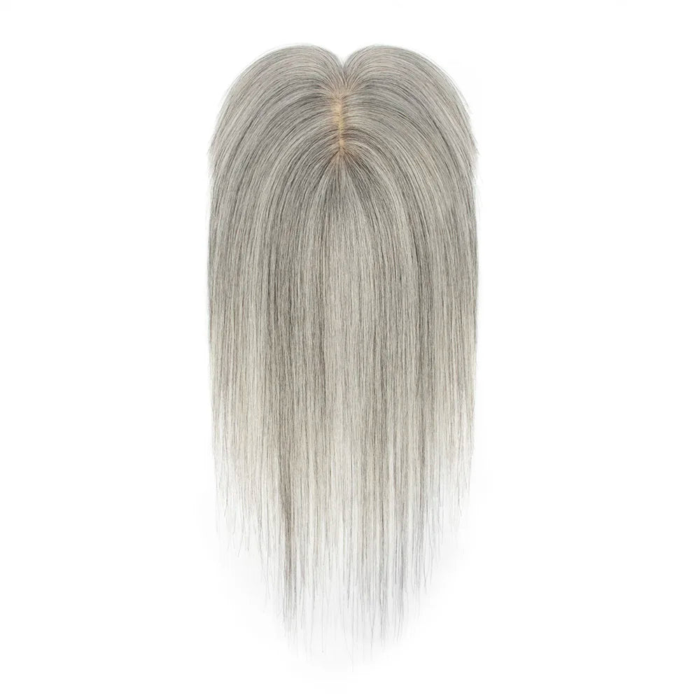 Silk Base 3D Human Hair Topper with 360° Bangs – Real Hair Volume Topper for Thinning Hair