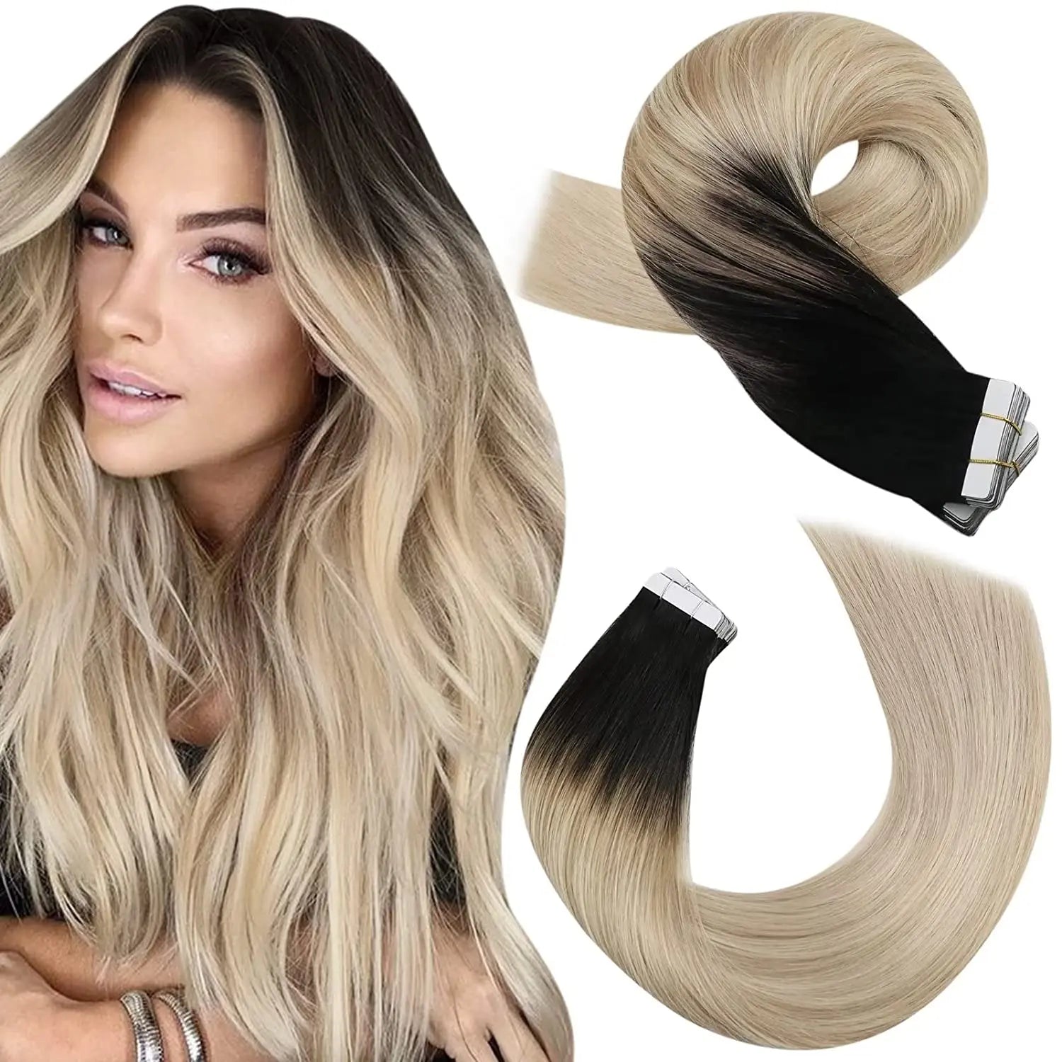Premium Remy Human Hair Tape-In Extensions – 40 Pieces