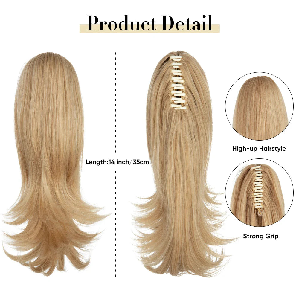 Silkara™  Wavy Claw Clip In Ponytail Hair Extensions 14"