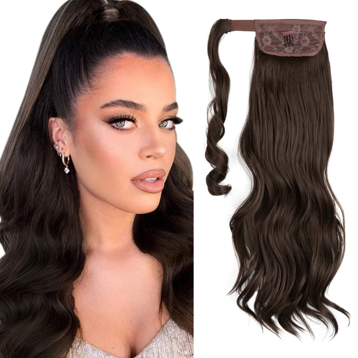 Long Wavy Ponytail – Clip-In Wrap Around Hair Extension (100g)