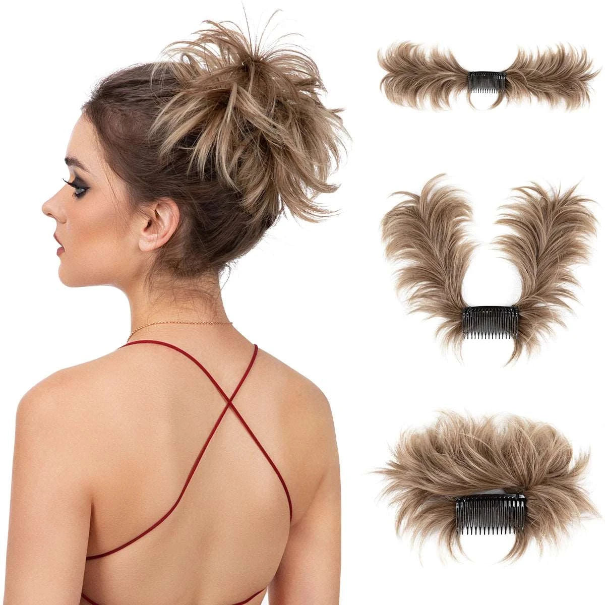 Silkara™  Messy Curly Chignon Hair Bun Extensions