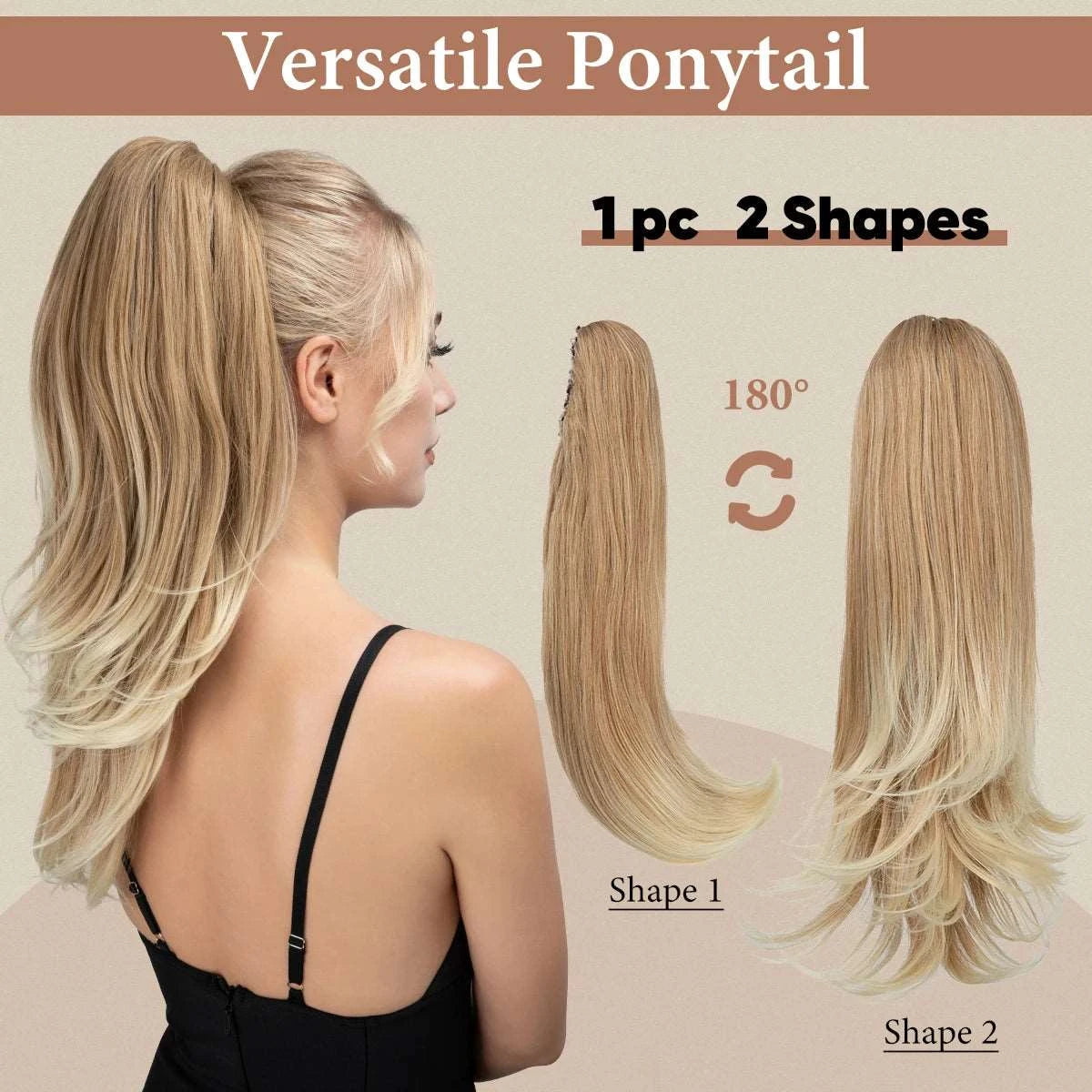 Silkara™ Ponytail Hair Extensions Claw Clip In (2 Shapes)