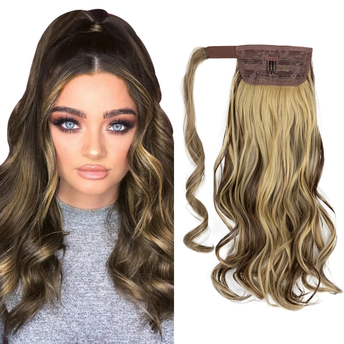 Long Wavy Ponytail – Clip-In Wrap Around Hair Extension (100g)