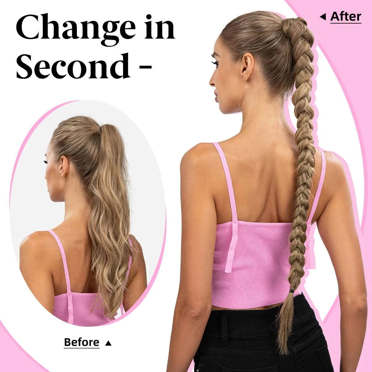 Silkara™  Diy Long Braid Ponytail Extension