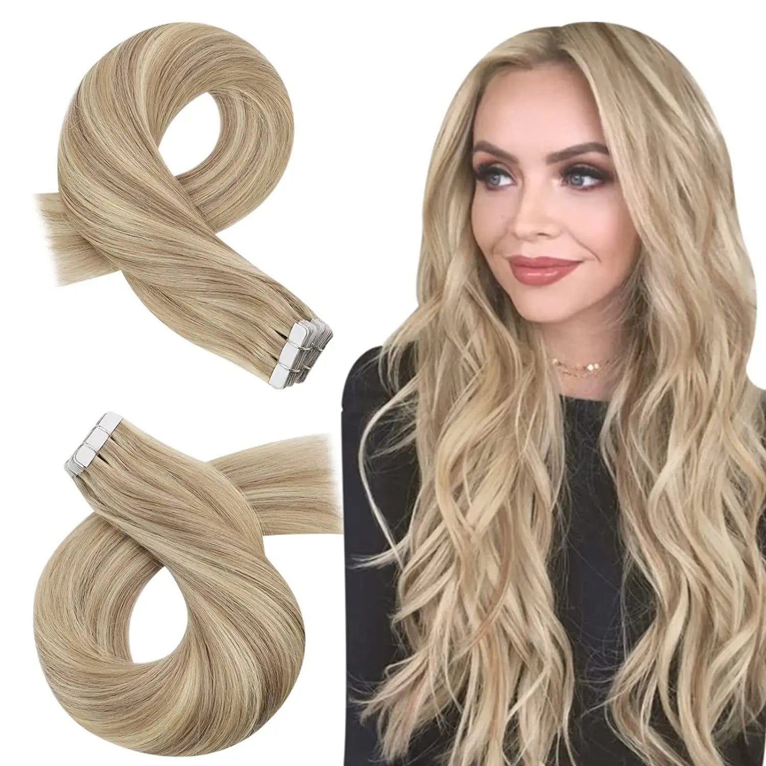 Premium Remy Human Hair Tape-In Extensions – 20 Pieces