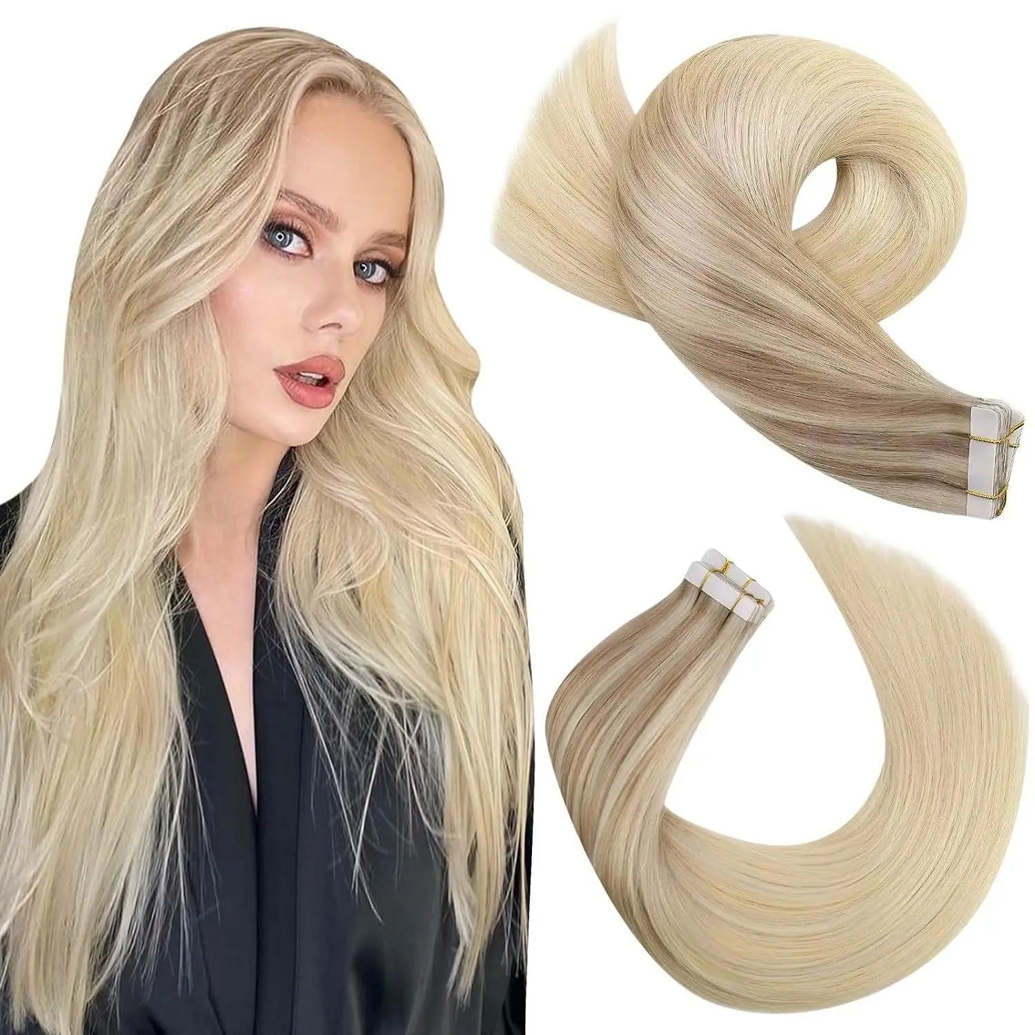 Premium Remy Human Hair Tape-In Extensions – 20 Pieces
