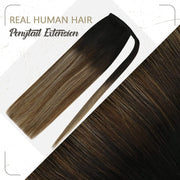 Human Hair Ponytail Extension – Straight Remy Wrap-Around Clip-In Ponytail 80g