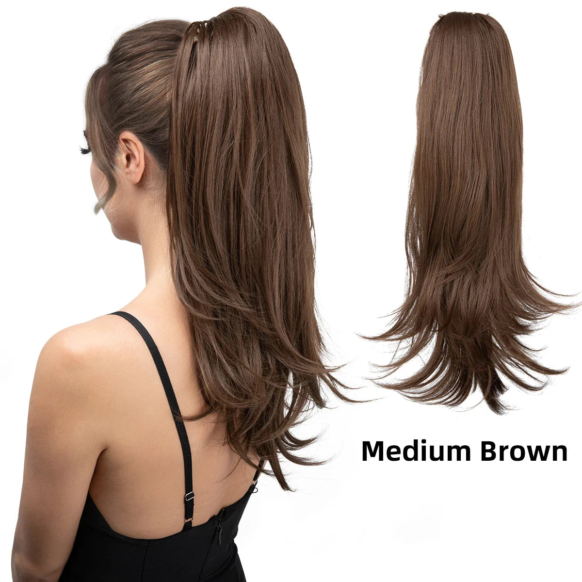 Premium Claw Clip-In Ponytail Hair Extension – Silky Straight | Heat-Resistant Synthetic Hairpiece (120g)