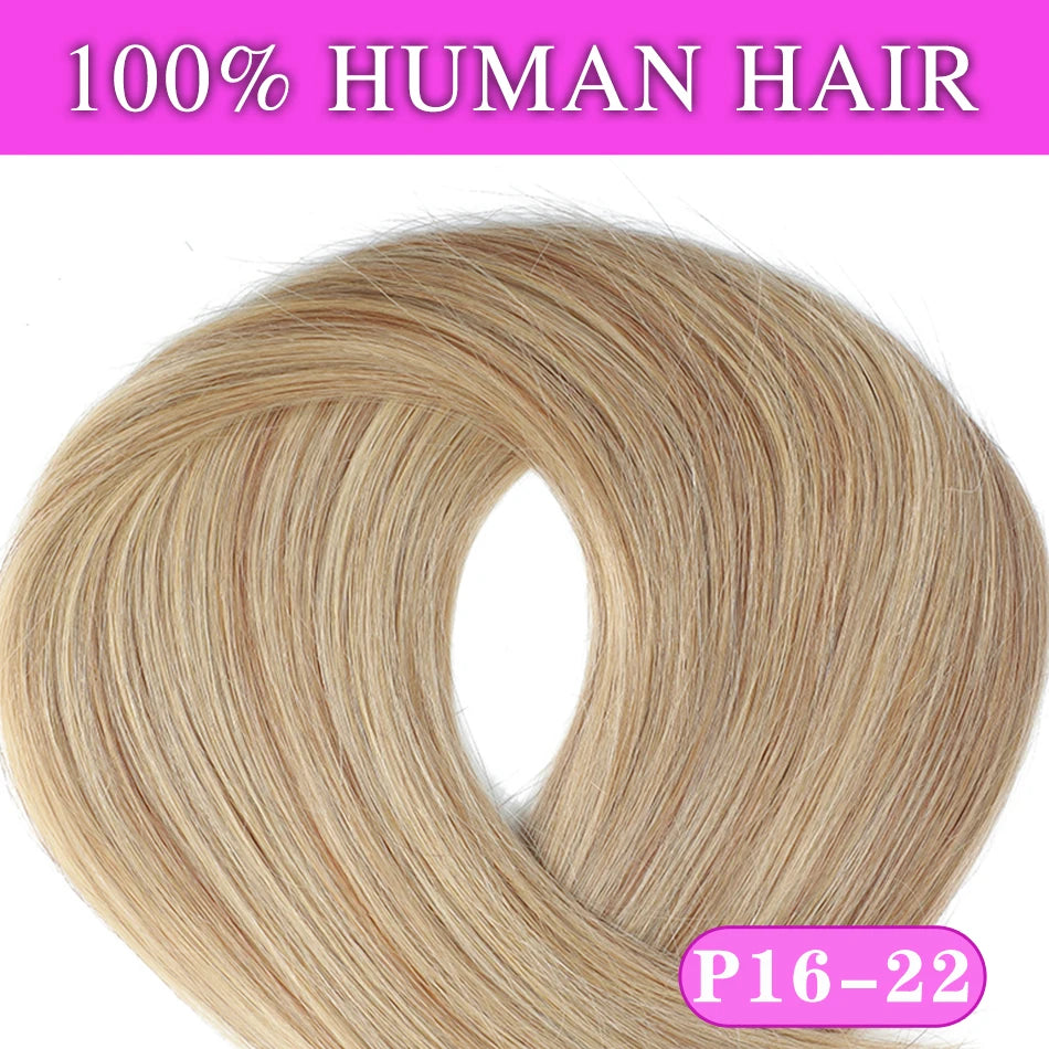 Halo Human Hair Extensions – 14–28 Inch Hidden Wire Remy Hair in Ombre Brown