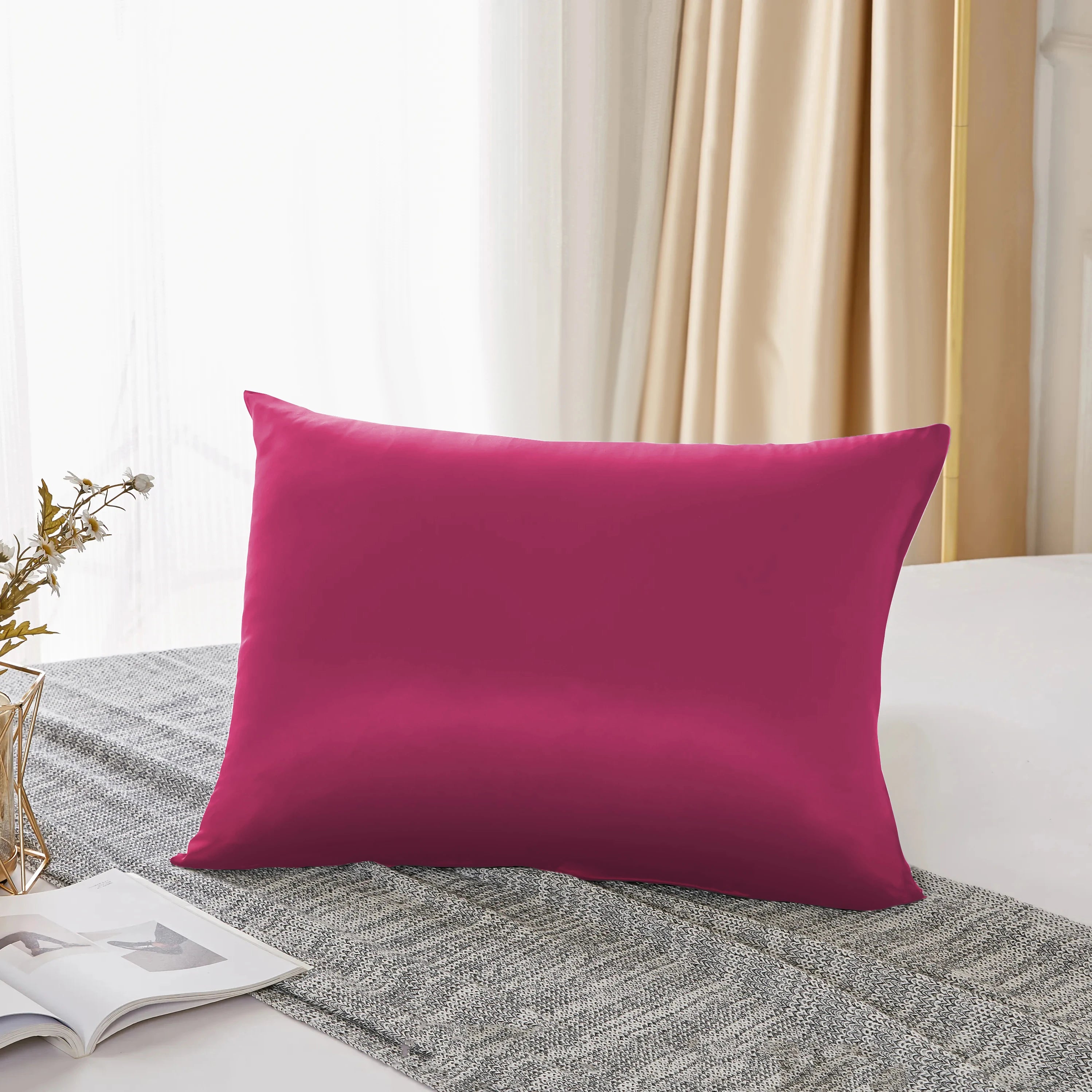 25 Momme Mulberry Silk Pillowcase – 100% Pure Silk Pillow Cover for Hair & Skin – Double-Sided 6A Grade Silk Pillowcase