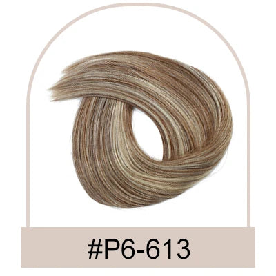 Silk Base Human Hair Topper with Bangs – 12 × 13 cm Remy Clip-In Crown Topper