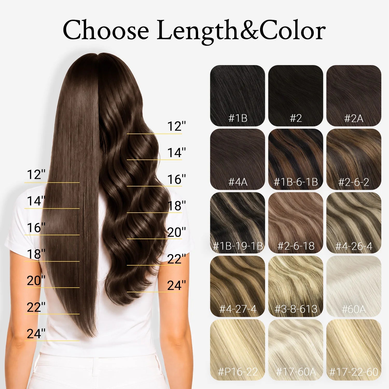 Human Hair Wire Extensions – Invisible Halo Clip-In Straight Remy Hair