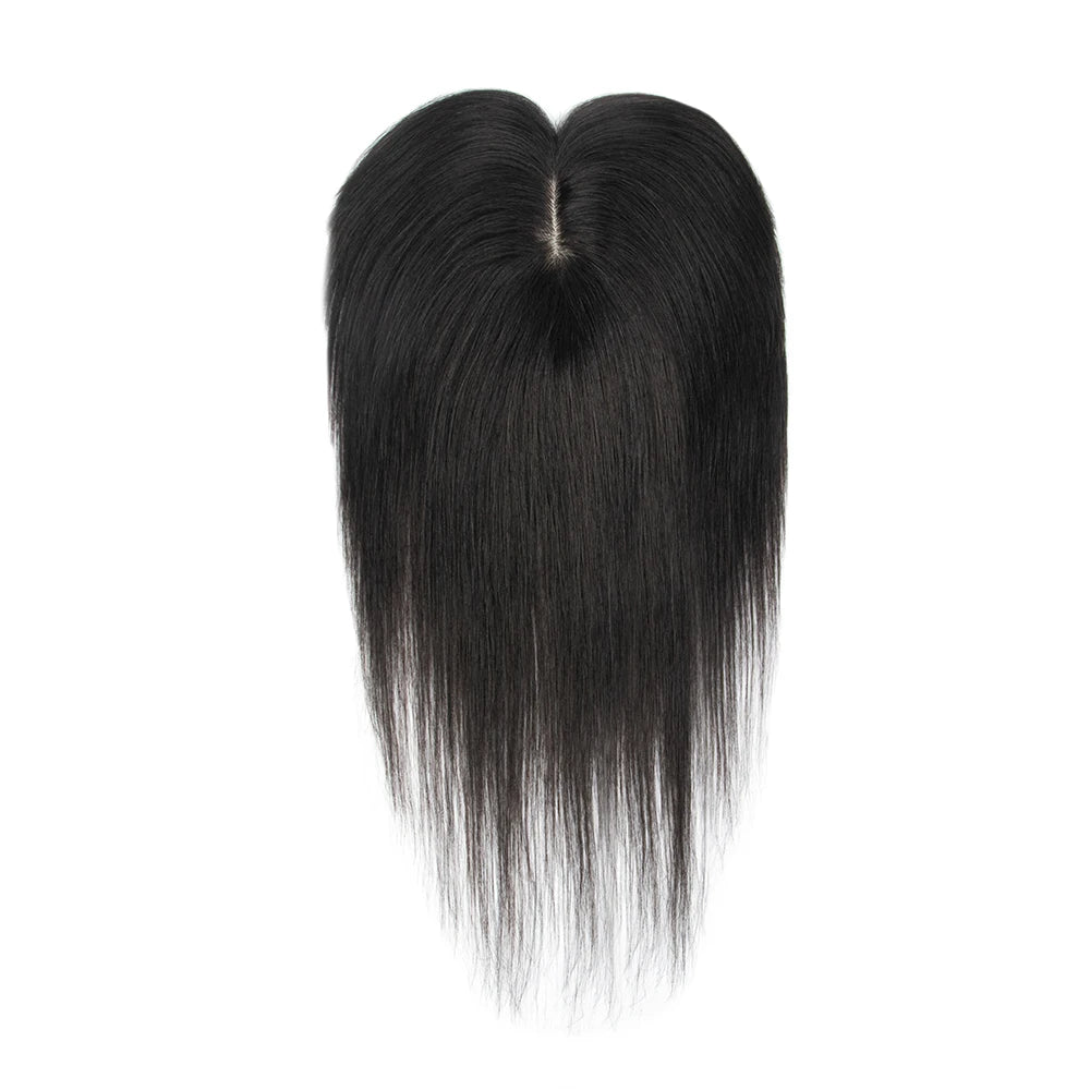 Silk Base 3D Human Hair Topper with 360° Bangs – Real Hair Volume Topper for Thinning Hair