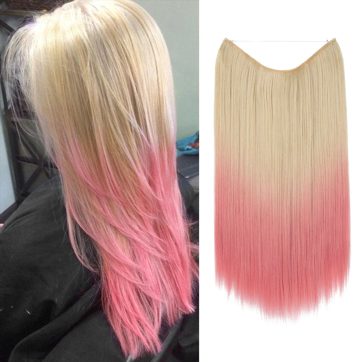 Silkara™ Secret Halo Hair Extensions 18, 22 Inches (Straight-No Clip)